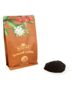 "Bancoff ground coffee powder in branded pouch" "Premium Bancoff organic ground coffee packaging" "Bancoff finely ground coffee beans for rich brewing" "Eco-friendly Bancoff coffee pack with ground beans" "Freshly packed Bancoff ground coffee powder"
