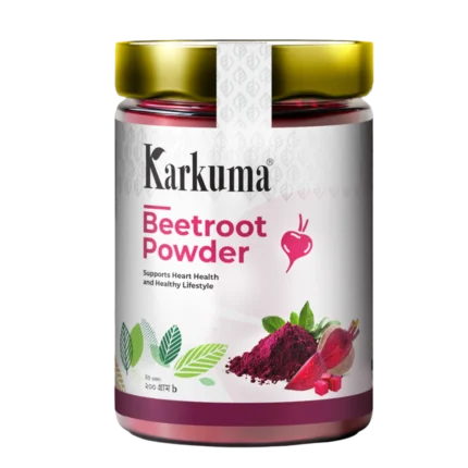 "Karkuma Beetroot Powder 200 g pouch, made via gentle cold-process dehydration—100% natural beetroot rich in fiber, nitrates, antioxidants." "200 g Karkuma Beetroot Powder—color-preserving, additive-free beetroot extract in fine powder, supports heart, digestion, endurance, immunity." "Karkuma Beetroot Powder (200 g): natural beetroot powder, no additives, promotes circulation, skin glow, detox, and digestive health."