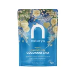 "Naturya Organic Overnight Oats (Coconana Chia, 300 g) — creamy oat-chia blend with coconut banana flavor, enriched with hemp protein" "300 g pouch of Organic Overnight Oats, Coconana Chia — gluten-free British rolled oats, chia seeds, hemp protein, natural fruit powder" "Naturya Organic Overnight Oats Coconana Chia: oat and chia mix with coconut-banana and hemp protein, ready in under 3 minutes"