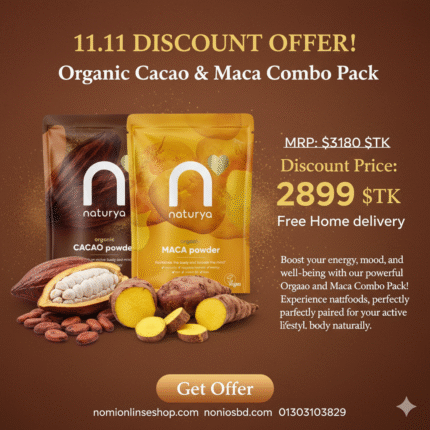 Organic Cacao Maca Powder Combo Pack $\text{11.11}$ Sale, Natural Superfood for energy and mood, discounted price 2899 TK.